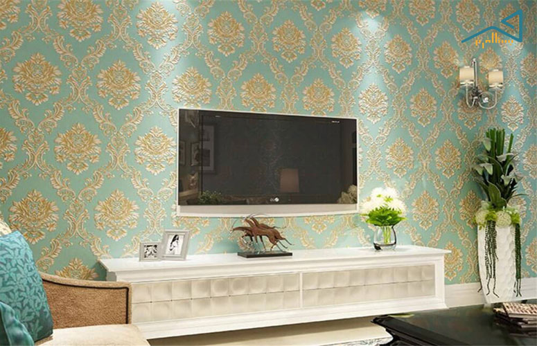 کاغذ دیواری پشت تلویزیون زیبا