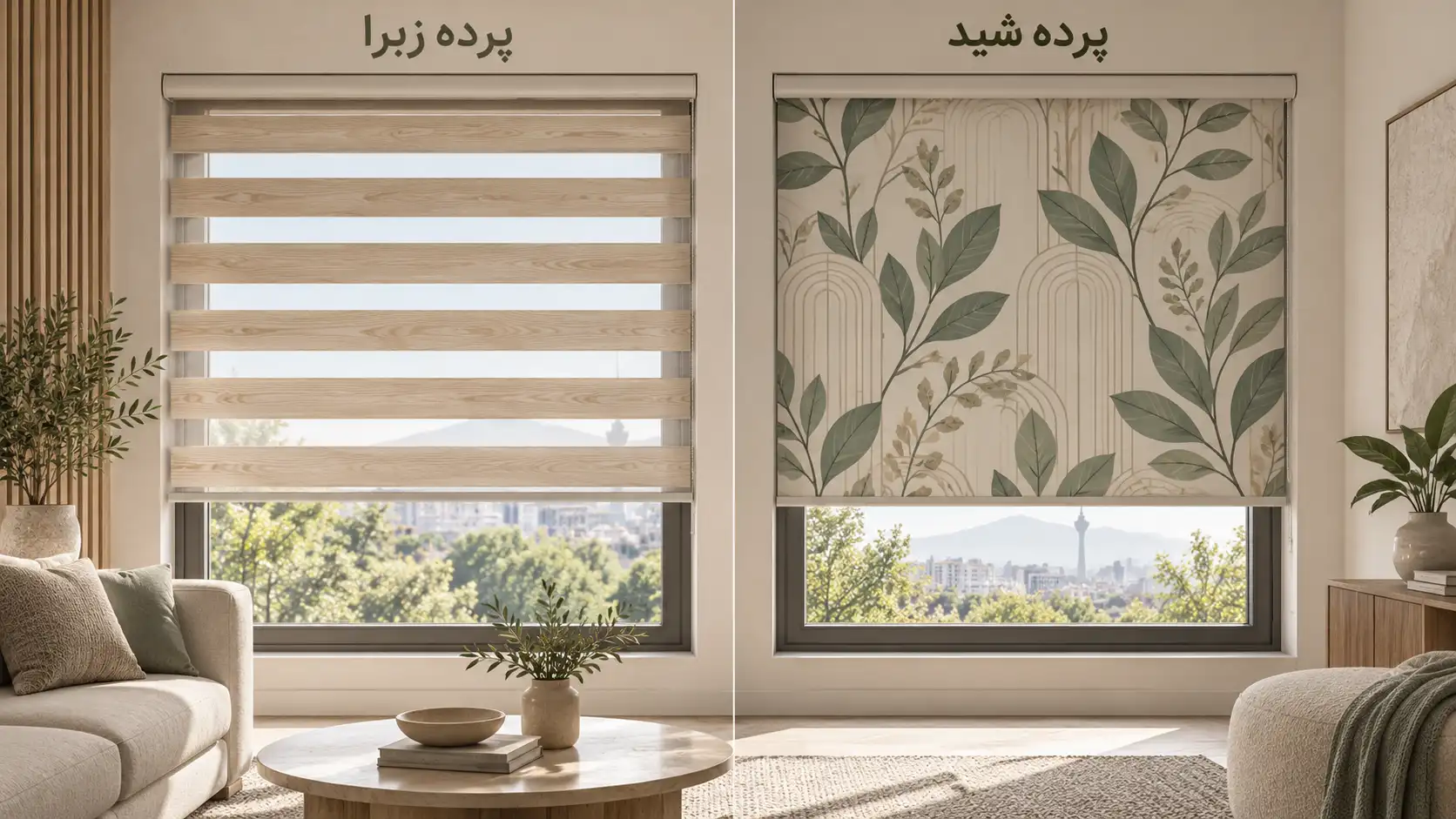 تفاوت پرده زبرا و شید از نظر طرح