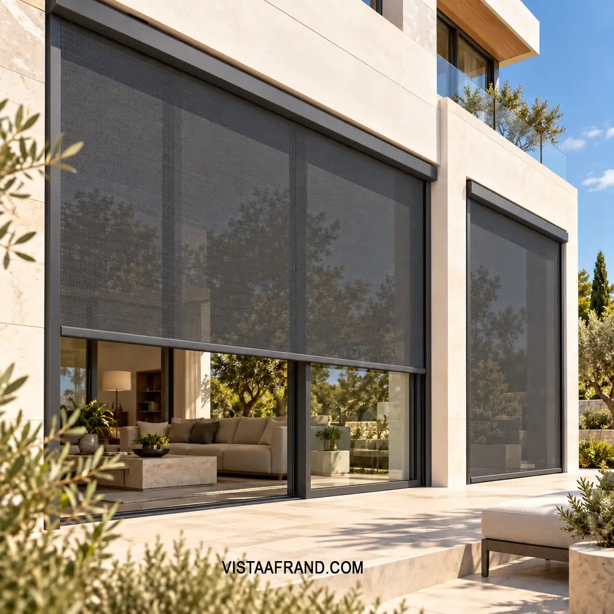Micro-woven charcoal solar screens پرده شید اسکرین اکسترنال M40-A